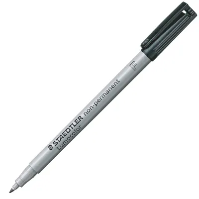 STAEDTLER ASETAT KALEMİ LUMOCOLOR NON-PERMANENT F UÇ SİYAH 316-9