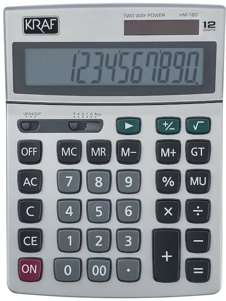 KRAF HESAP MAKİNESİ MASAÜSTÜ 12 HANE HM-160