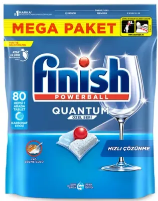 FINISH BULAŞIK MAKİNESİ DETERJANI TABLET POWERBALL QUANTUM 80 Lİ