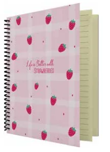 DİLMAN DEFTER MEYVE SERİSİ KİTAP KAĞIDI DİKİŞLİ KARTON KAPAK 16x22 60 YP ÇİZGİLİ 6446