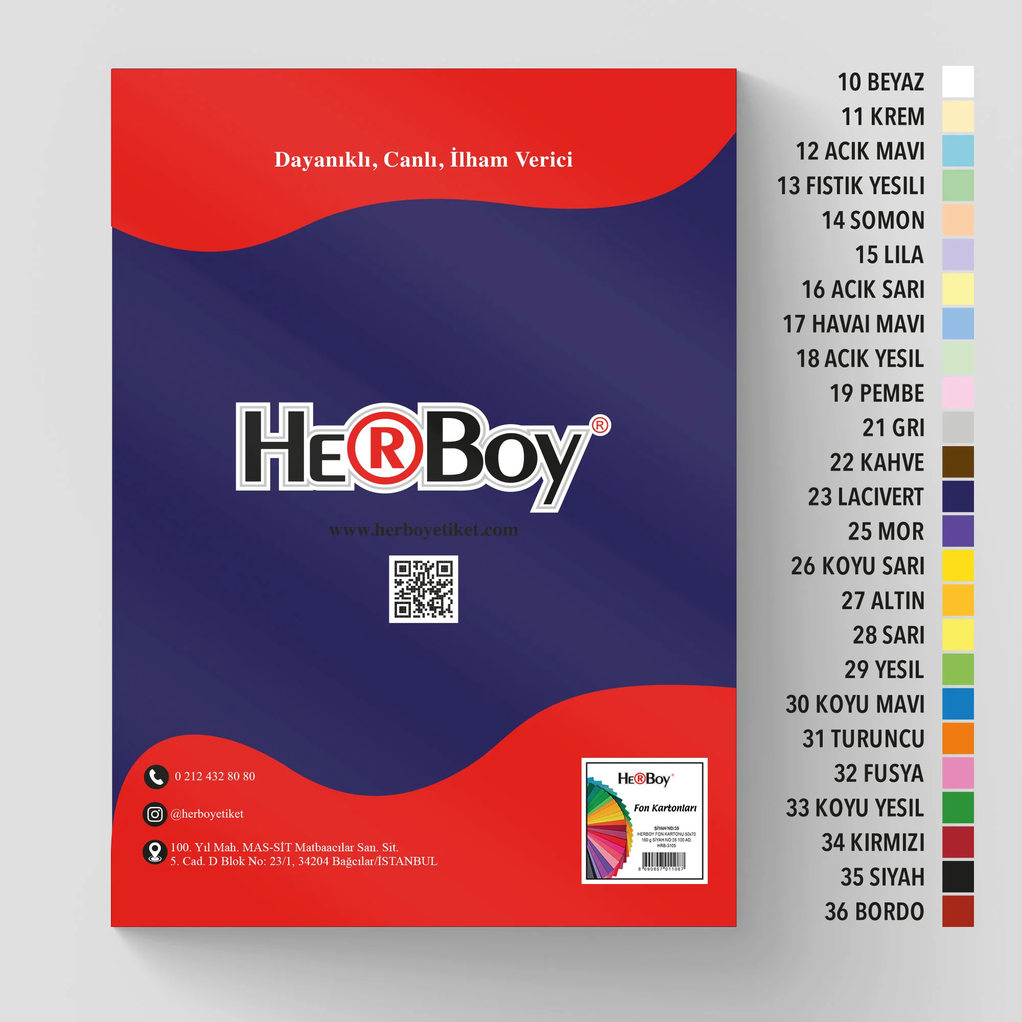 HERBOY FON KARTONU 50X70 160GR LACİVERT NO:23  HRB-3118