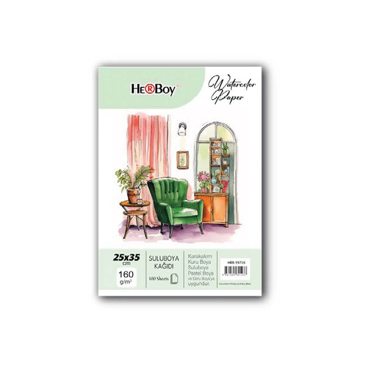 HERBOY SULU BOYA KAĞIDI 25X35CM 160GR 100'LÜ HRB-39716