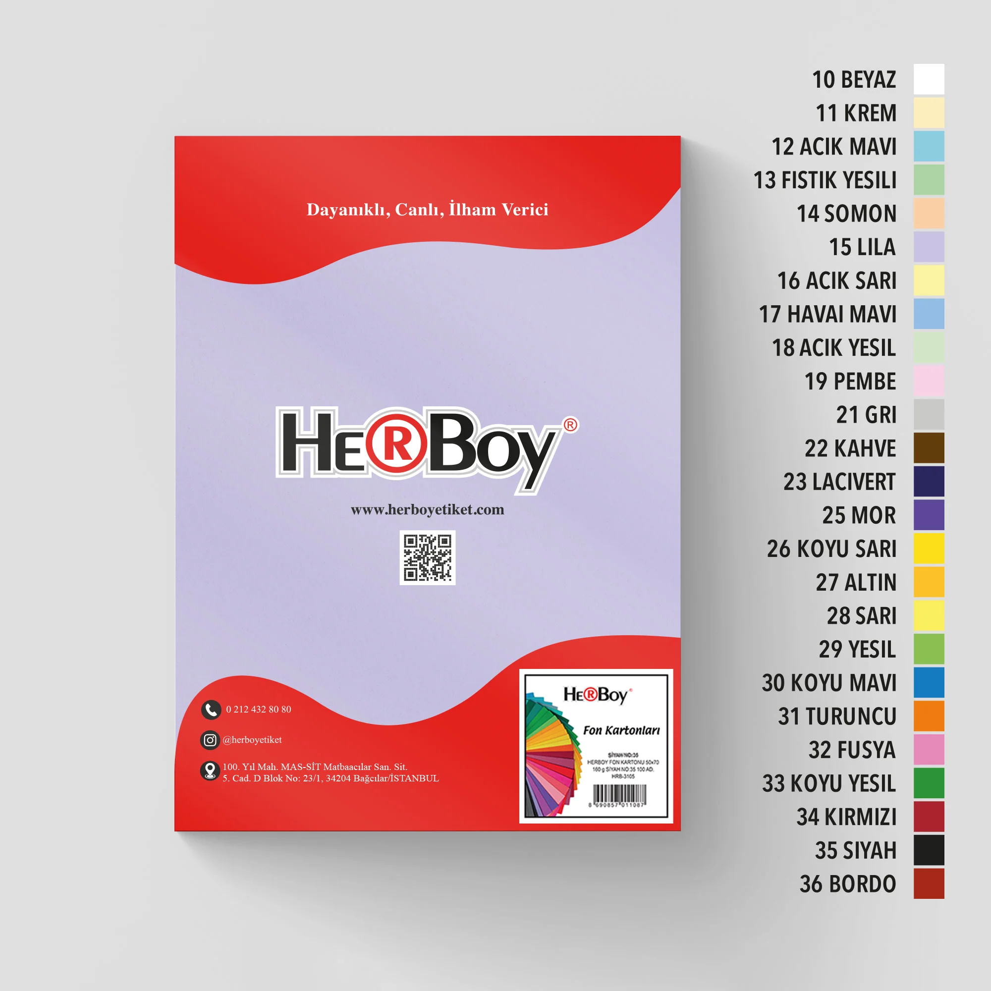 HERBOY FON KARTONU A4 160GR NO:15 LİLA HRB-3002