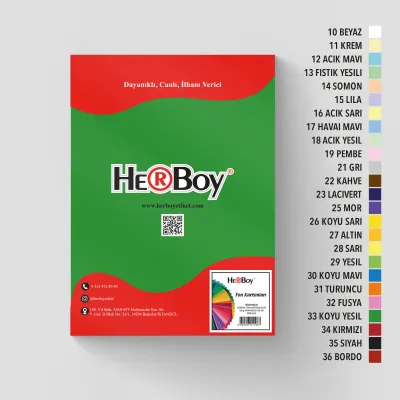 HERBOY FON KARTONU A4 160GR NO:33 KOYU YEŞİL  HRB-3020
