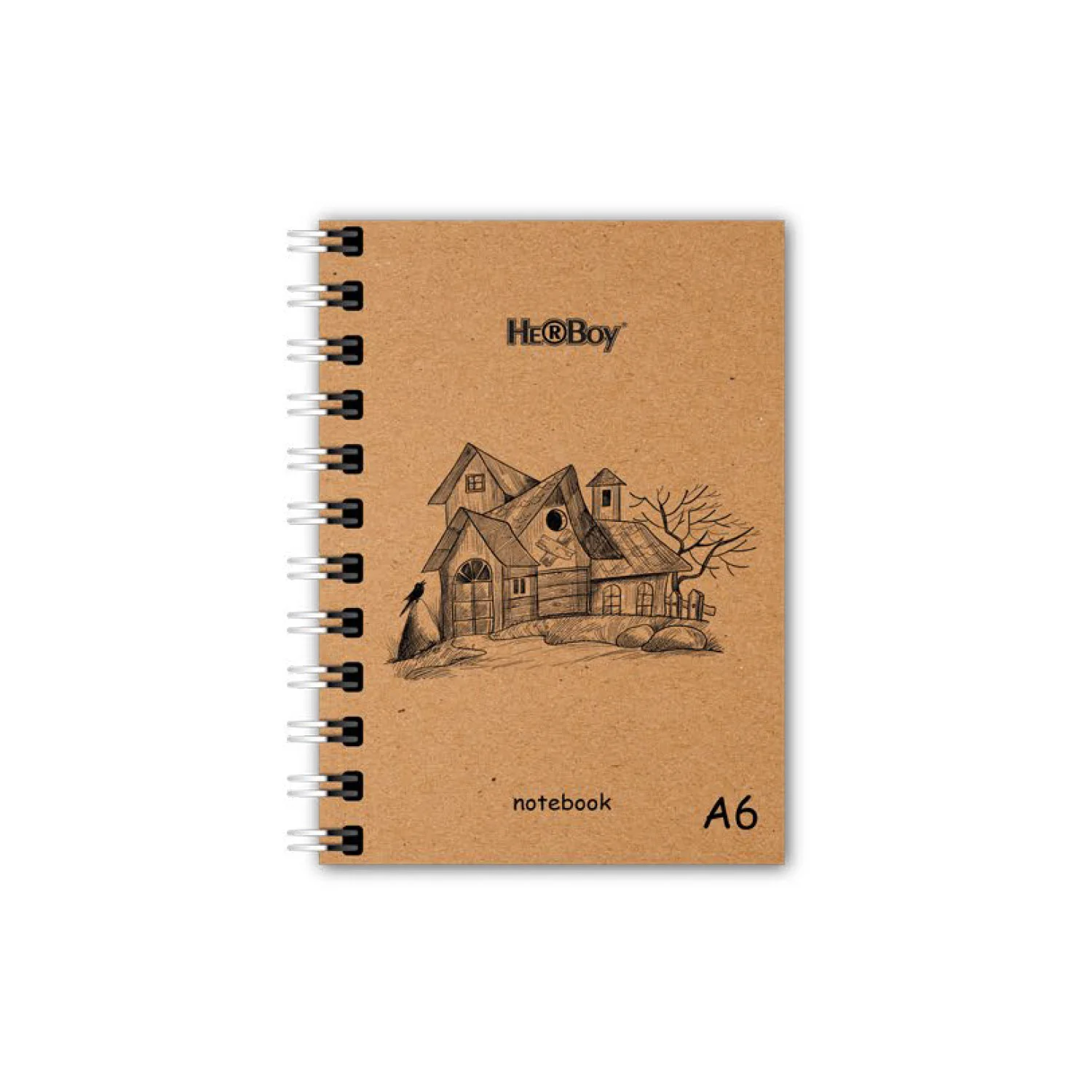 HERBOY KRAFT SERT KAPAK SPİRALLİ KARELİ DEFTER 70GR A6 80 Lİ HRB-3219