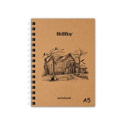 HERBOY KRAFT SERT KAPAK SPİRALLİ DÜZ DEFTER 70GR A5 80 Lİ  HRB-3224