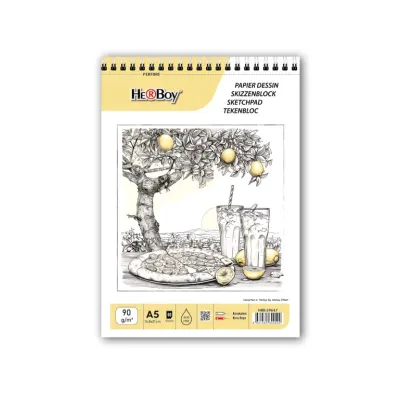 HERBOY SPİRALLİ ESKİZ BLOK 90 G A5 60 YPR DİK HRB-39647