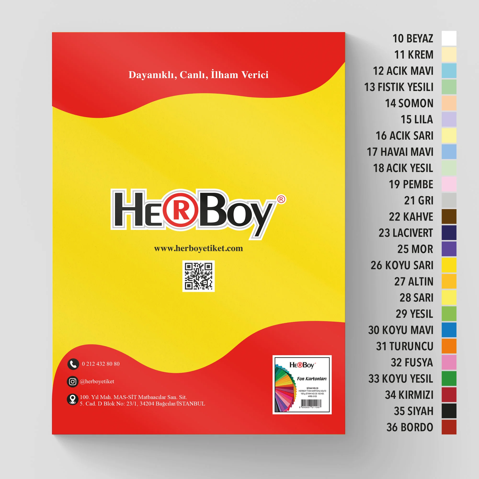 HERBOY FON KARTONU 50X70 160GR KOYU SARI NO:26  HRB-3121