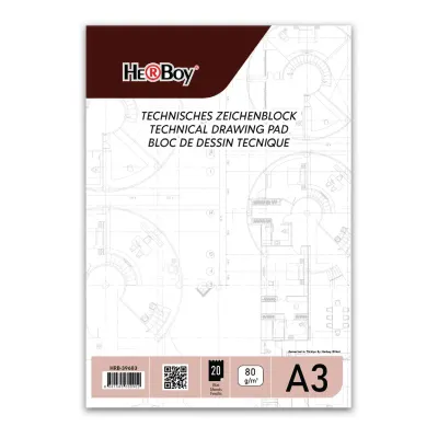 HERBOY TEKNİK A3 20 YP  DİK  BLOK 80G  HRB-39683