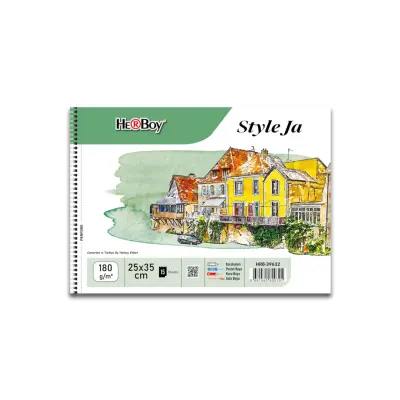 HERBOY STYLE JA SPİRALLİ RESİM DEFTERİ 180GR 25X35 15Lİ HRB-39632