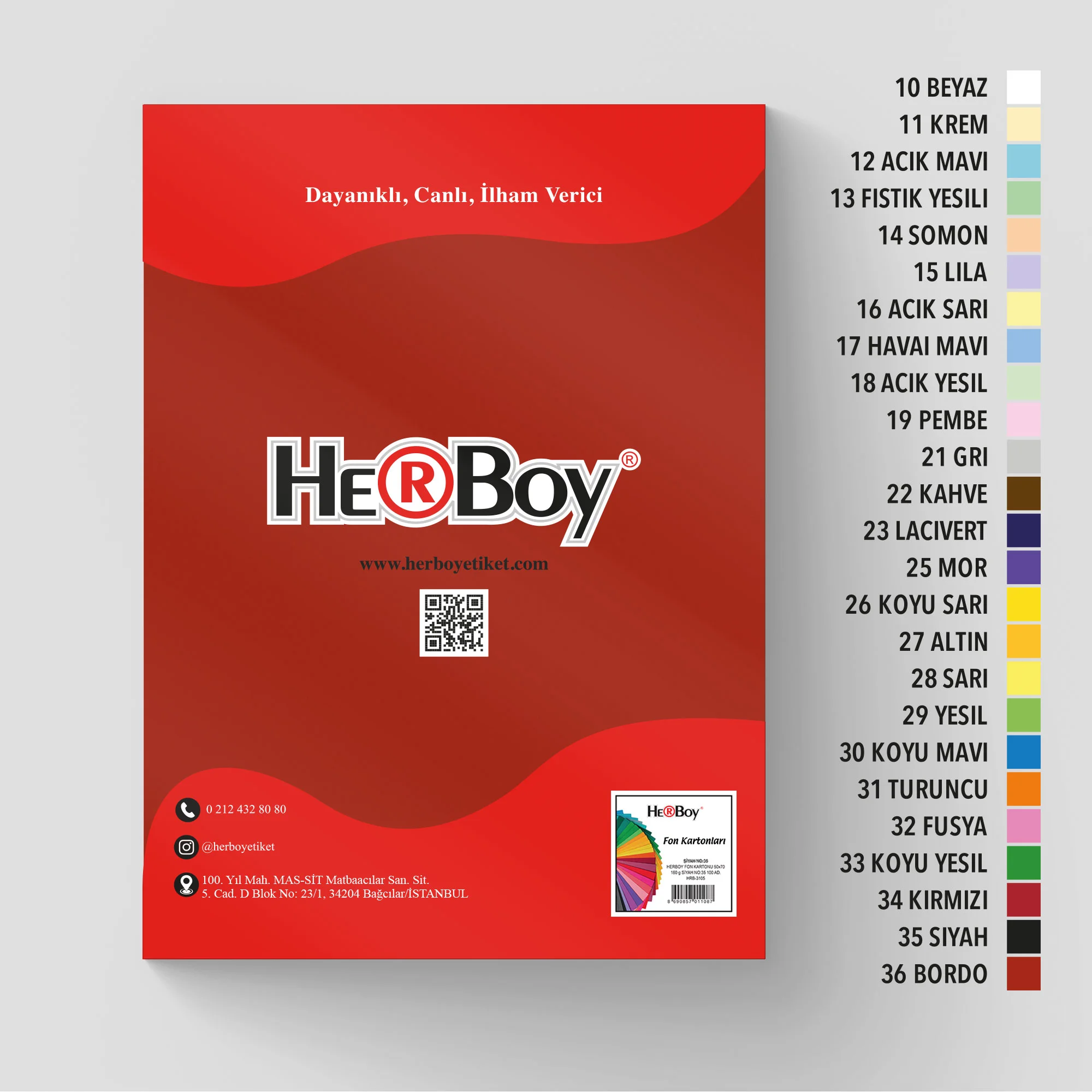 HERBOY FON KARTONU  35X50 160GR NO:36 BORDO  HRB-3077