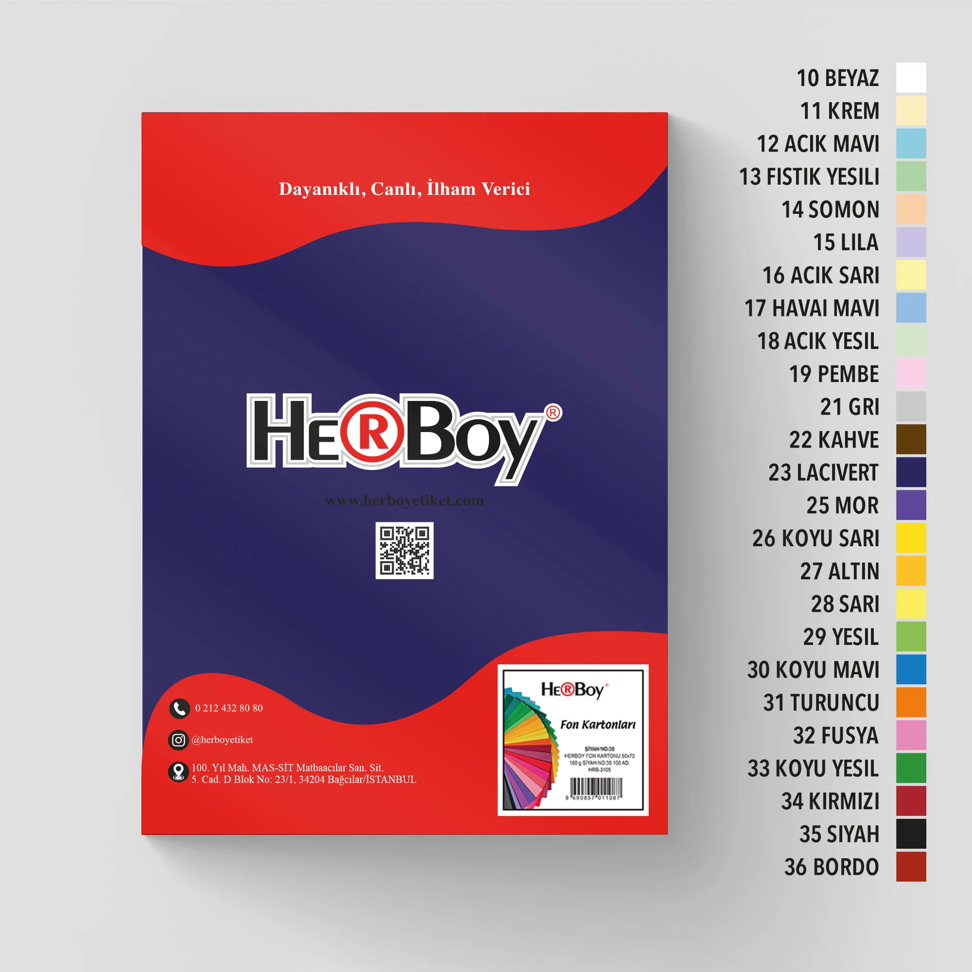 HERBOY FON KARTONU 25X35 160GR NO:23 LACİVERT  HRB-3733
