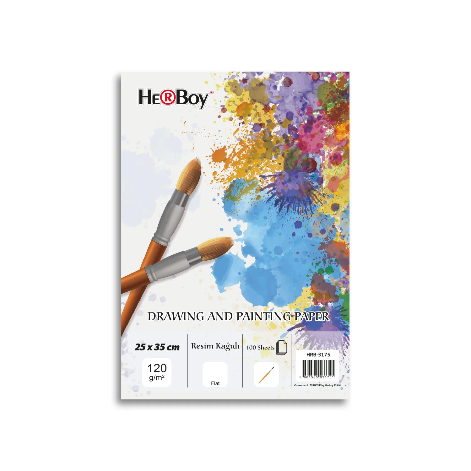 HERBOY RESİM KAĞIDI 25X35CM.120GR.100'LU PŞT. HRB-3175