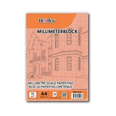 HERBOY MİLİMETRİK A4 20 YP KIRMIZI BLOK 80G  HRB-39686
