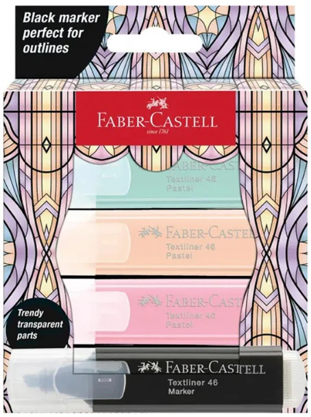FABER FOSFORLU KALEM GLASSY PASTEL 4 LÜ SET 10 LU STAND 254694