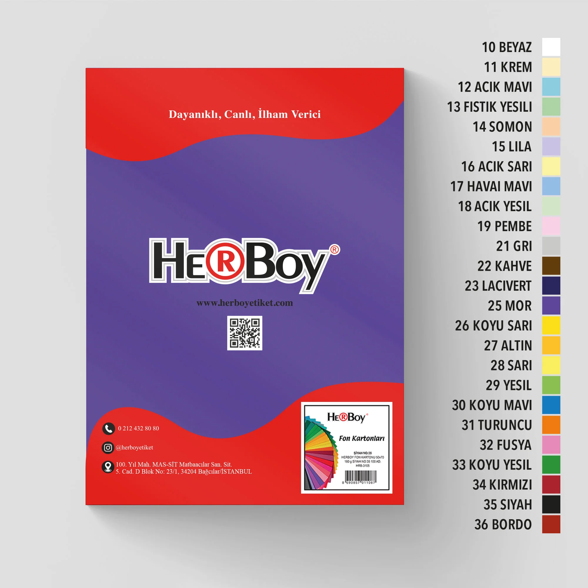 HERBOY FON KARTONU.25X35 NO:25 MOR HRB-3735 HRB-3735