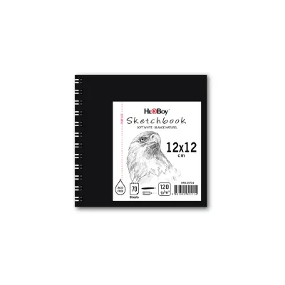 HERBOY 120 G 12X12 70 YPR. SPİRALLİ ESKİZ SİYAH SERT KPK HRB-39704