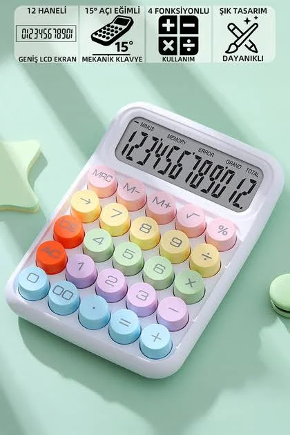 ARROW MASAÜSTÜ RENKLİ HESAP MAKİNASI 12 HANE AH-001