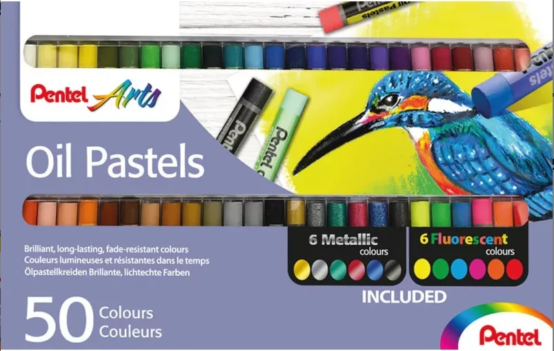 PENTEL PASTEL BOYA YAĞLI PHNMF50 50 RENK FOSFORLU-METALİK
