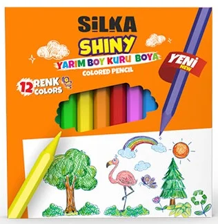 SİLKA KURU BOYA SHINY 12 RENK YARIM BOY ART.627