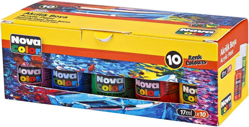 NOVA COLOR AKRİLİK BOYA ŞİŞE 17 ML 10 LU NC-2007