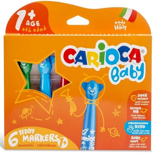 CARIOCA KEÇELİ BOYA TEDDY JUMBO YIKANABİLİR 6 LI 42815