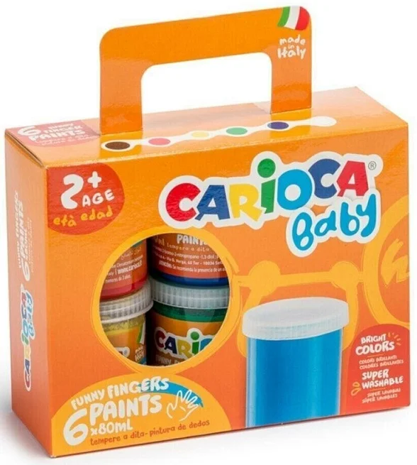 CARIOCA PARMAK BOYASI YIKANABİLİR 6 RENK 80GR KO032