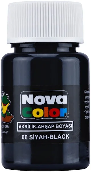 NOVA COLOR AKRİLİK BOYA ŞİŞE 30 CC SİYAH NC-174