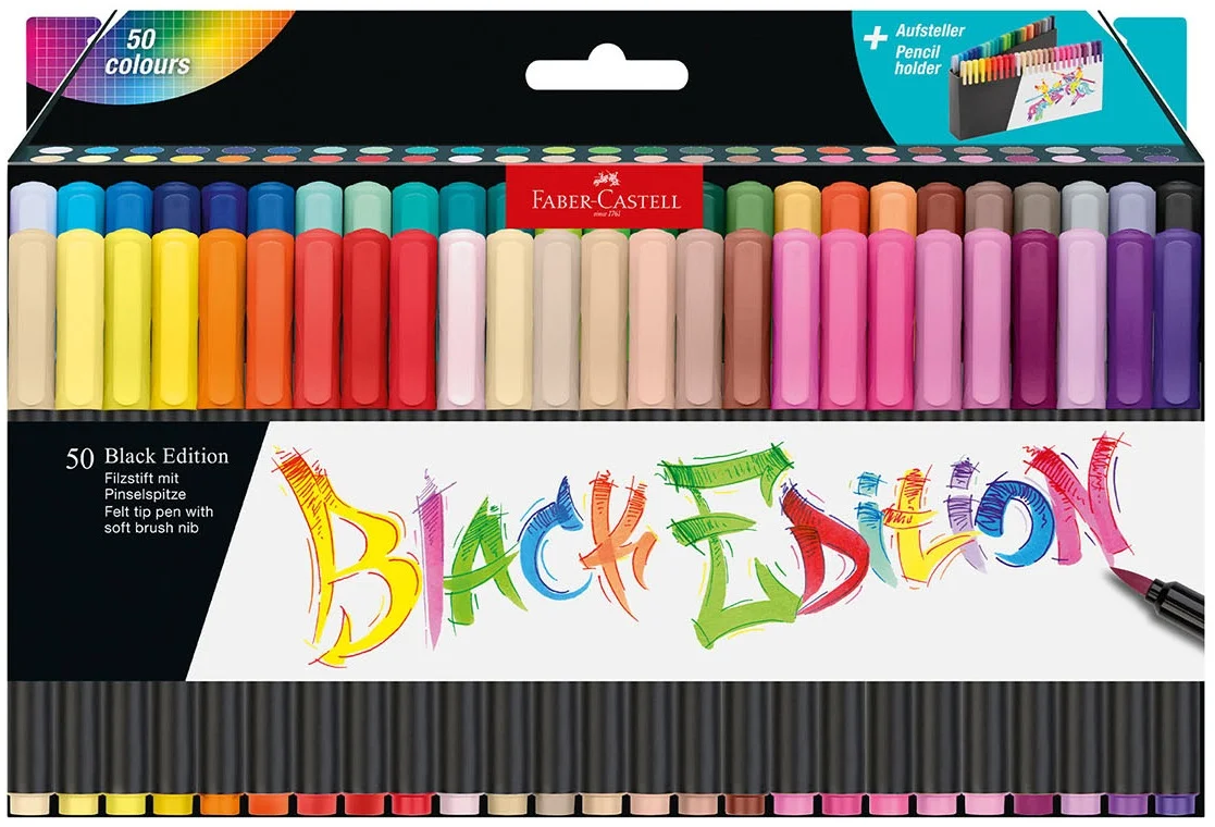 FABER KEÇELİ KALEM BLACK EDİTİON FIRÇA UÇ 50 Lİ 116454