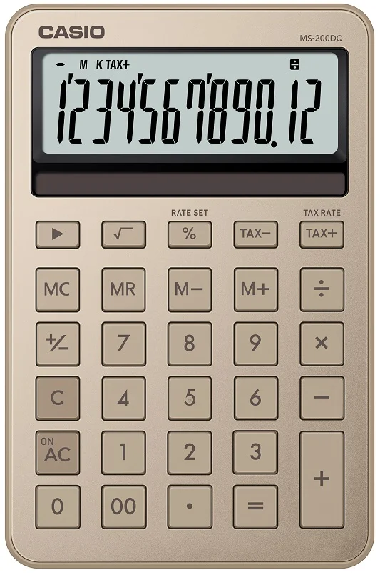 CASIO HESAP MAKİNESİ MASAÜSTÜ MS-200DQ-GD-W-DP