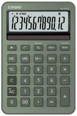 CASIO HESAP MAKİNESİ MASAÜSTÜ MS-200DQ-GN-W-DP