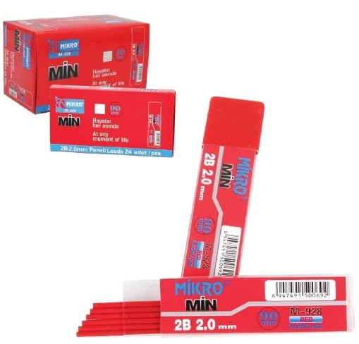 MİKRO MİN M-928 2.0 90 MM KIRMIZI 6 LI TÜP 928