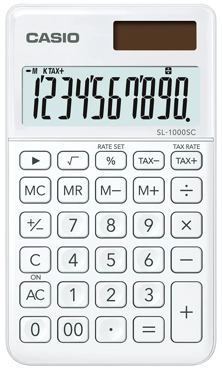 CASIO HESAP MAKİNESİ MASAÜSTÜ SL-1000SC-WE-N-DP BEYAZ