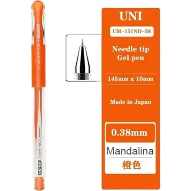 UNİ-BALL UM-151ND MANDALİNA SİGNO NEEDLE 0.38 KALEM