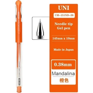 UNİ-BALL UM-151ND MANDALİNA SİGNO NEEDLE 0.38 KALEM