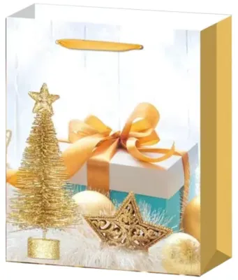 UNICK COLOR HEDİYE POŞETİ ORTA BOY YILBAŞI GOLD 7240