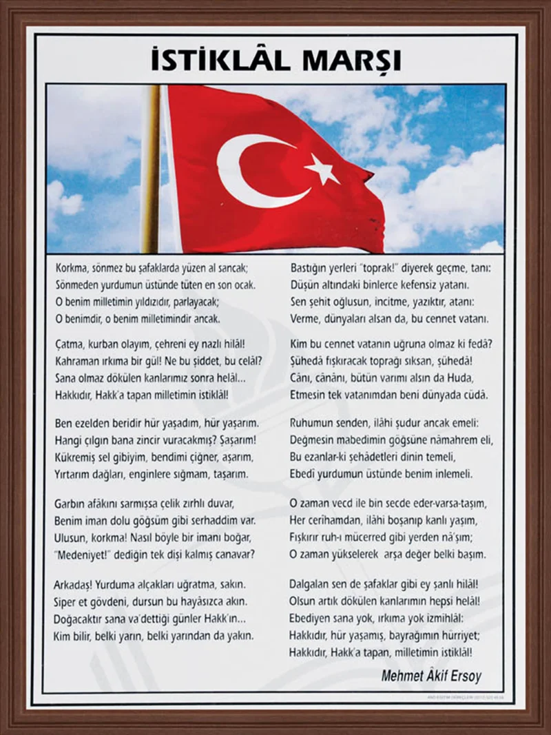 PANDA EĞİTİM TÜRK BAYRAĞI ALÜMİNYUM ÇERÇEVE 30X45 PAN 429