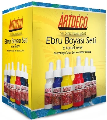 ARTDECO EBRU BOYASI SETİ 6 RENK x 30 ML (DAMLALIKLI) Y-016 ES-10