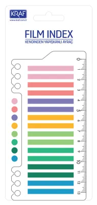 KRAF INDEX FILM (PP) 6x45MM 16'LI X 20YP CETVELLİ BRIGHT COLOR 16645-1