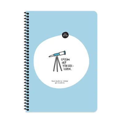 KESKİN DEFTER HİSLİ ŞEYLER STİCKERLİ GÖZÜM YÜKSEKLERDE A4 SPİRALLİ 80 YP. ÇİZGİLİ 500508