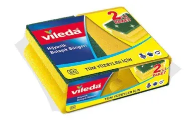 VİLEDA SÜNGER KLASİK YEŞİL OLUKLU 2 Lİ