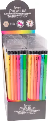 SERVE KURŞUN KALEM PREMIUM STAND  24 LÜ NEON SV-KKB6FSRKP24KT