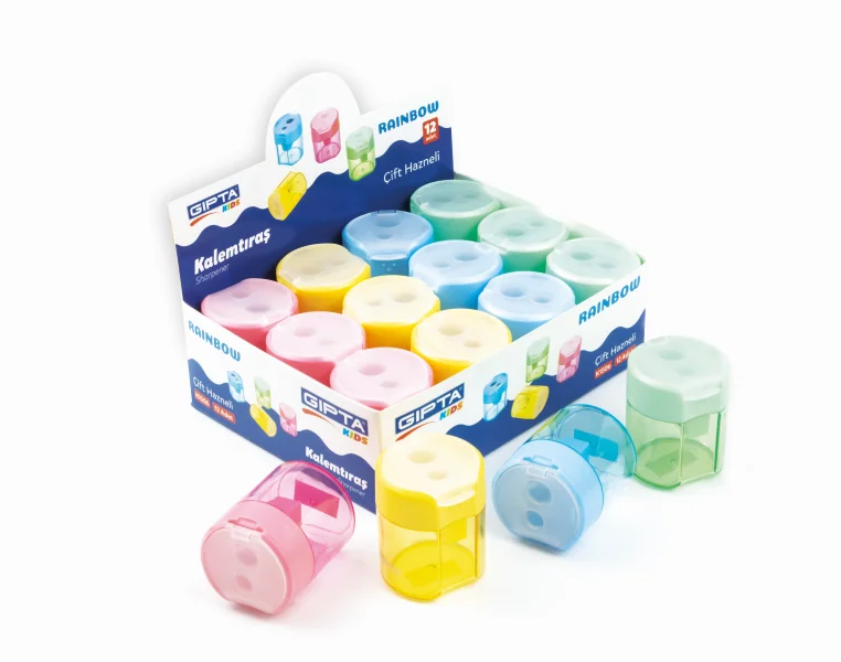 GIPTA KALEMTIRAŞ RAINBOW ÇİFT HAZNELİ 4 RENK 12 Lİ K150600