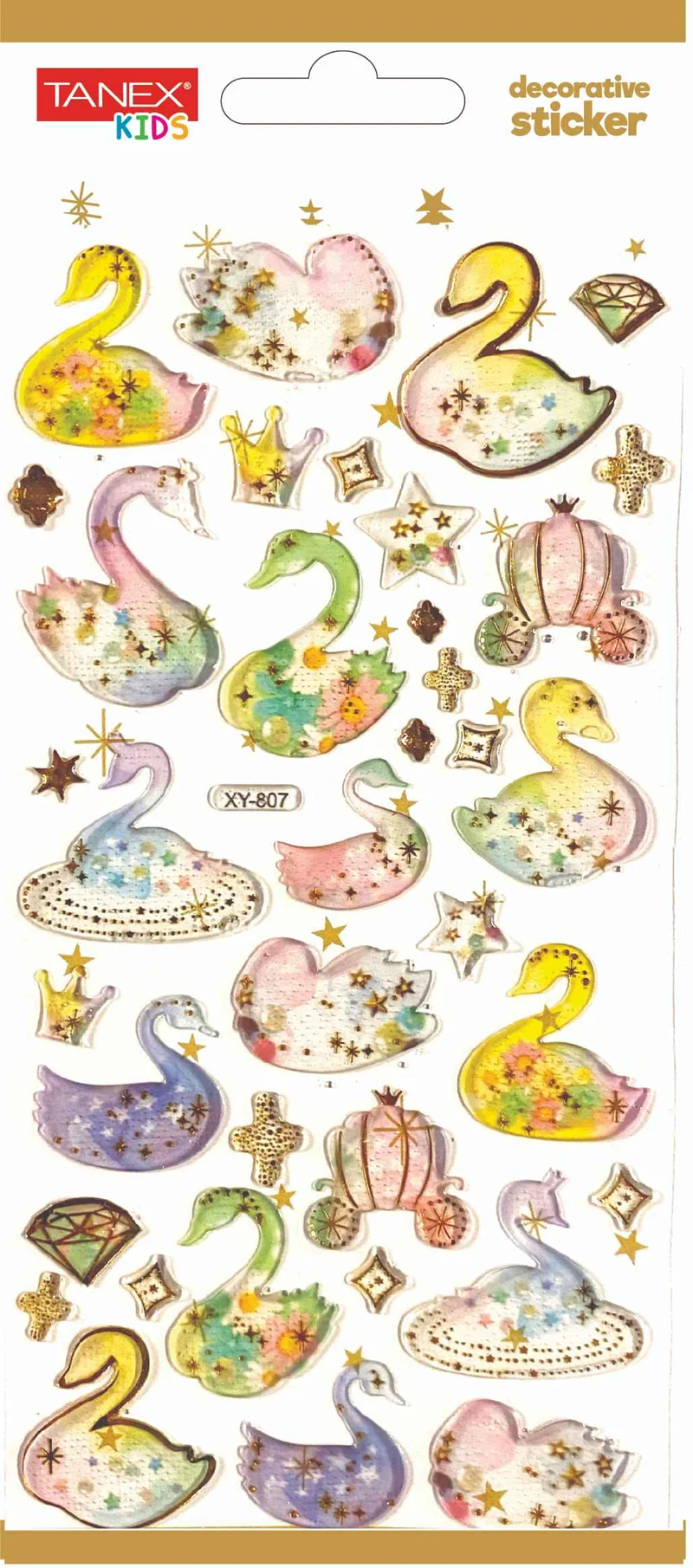 TANEX ETİKET DECORATİVE STICKER-9 PUFFY 5 ADET TNX-5008