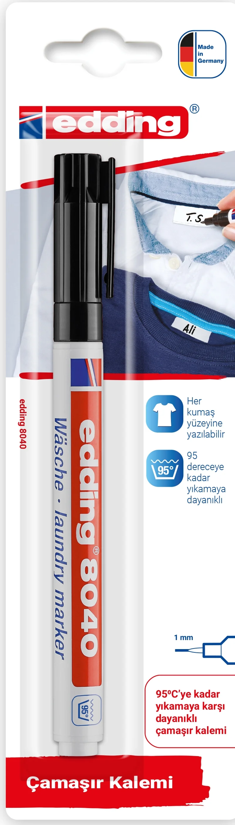 EDDING ÇAMAŞIR KALEMİ E-8040 1 Lİ BLS. SİYAH