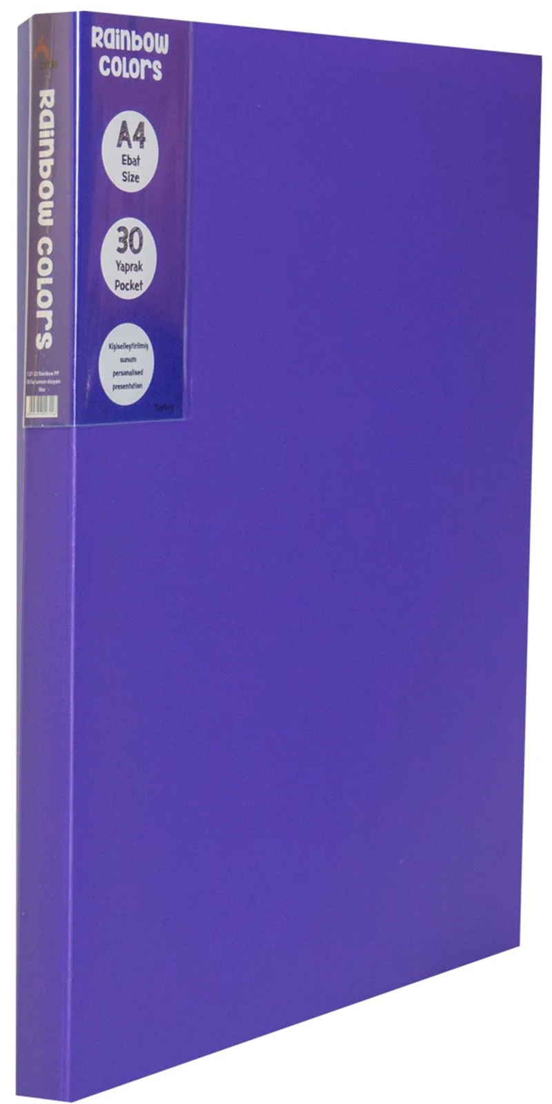 ÖNDER SUNUM DOSYASI PP A4 RAINBOW COLORS 30 LU MOR 127-22
