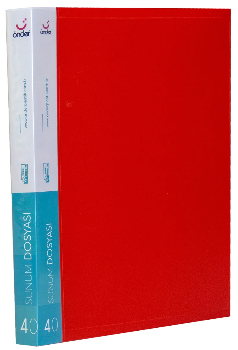 ÖNDER SUNUM DOSYASI PP A4 40 LI KIRMIZI 1040-2