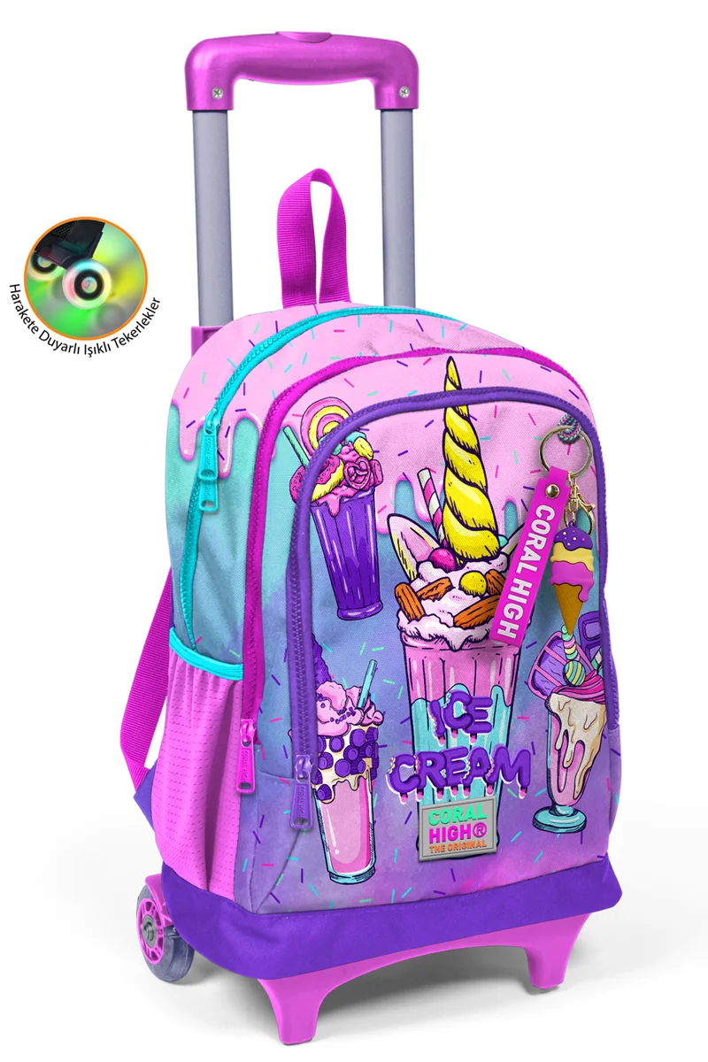 YAYGAN CORAL HIGH ÇEKÇEK SIRT ÇANTA(IŞIKLI TEKERLEK) 23949