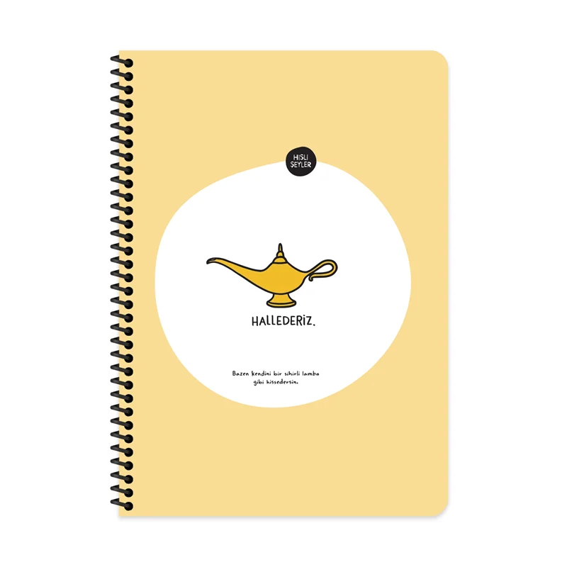 KESKİN DEFTER HİSLİ ŞEYLER STİCKERLİ HALLEDERİZ A4 SPİRALLİ 80 YP. ÇİZGİLİ 500506