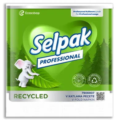 SELPAK RECYCLED V KATLAMA PEÇETE 250 Lİ 5.44 KG (KOLİ=250 Lİ x 18 PK) 7906907